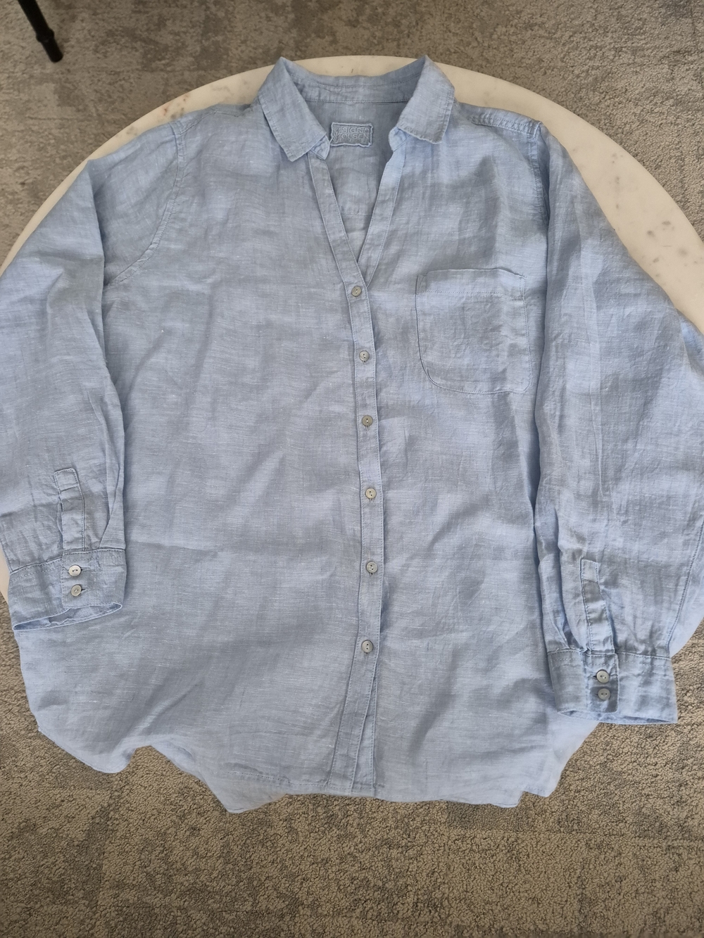 Sigrid Olsen Blue Button Down Shirt